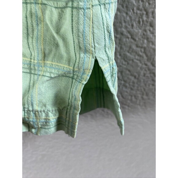 Tommy Bahama Shirt Mens Medium Green Silk Plaid  Button Up Short Sleeve Camp - Picture 5 of 9